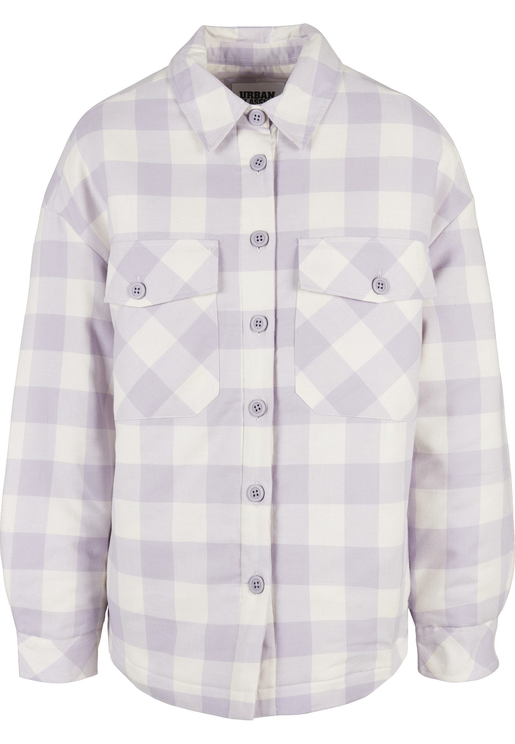 URBAN CLASSICS Langmantel Urban Classics Damen Ladies Flanell Padded Overshirt