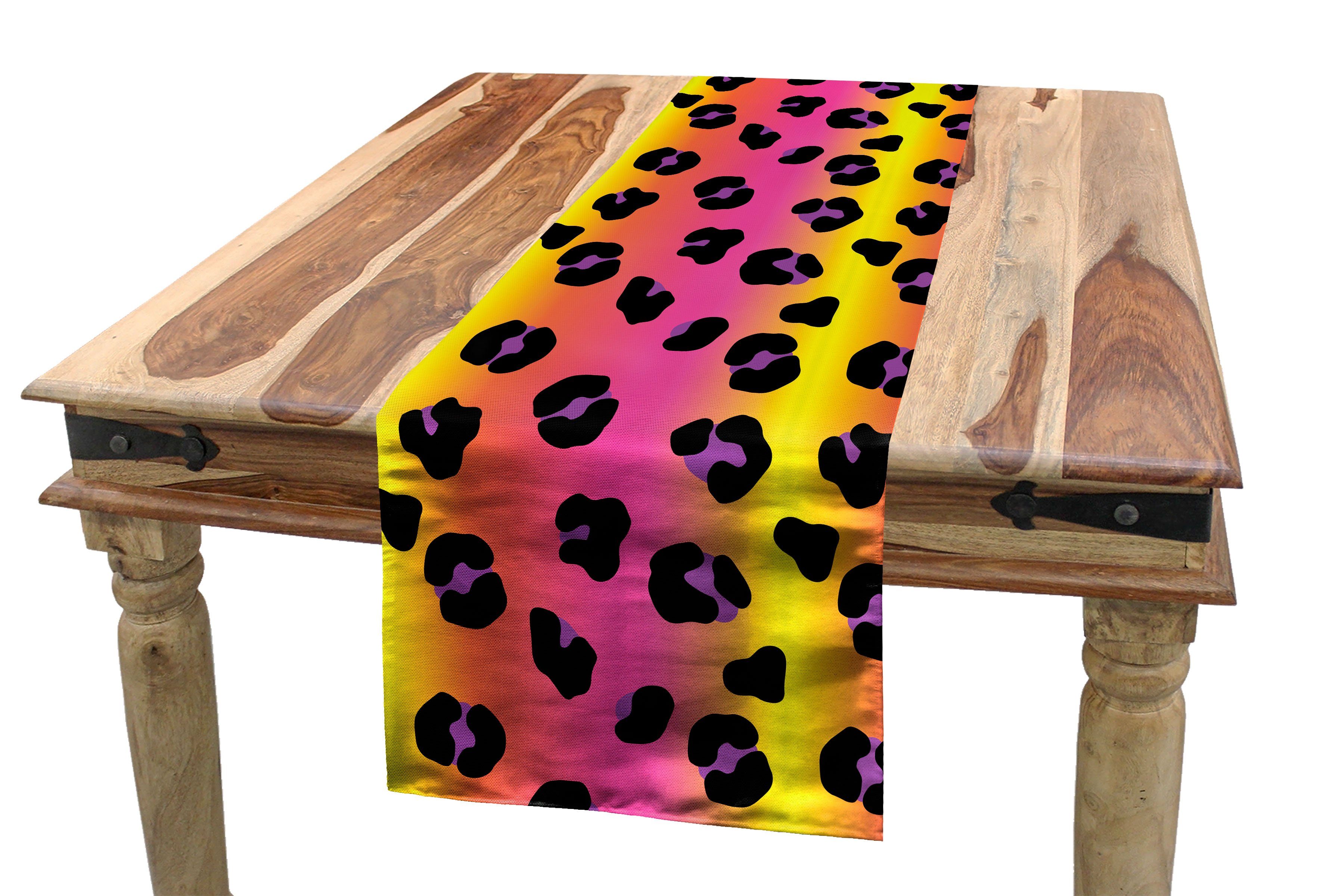 Abakuhaus Tischläufer Esszimmer Küche Rechteckiger Dekorativer Tischläufer, Animal-Print Bunte Leopard Spots