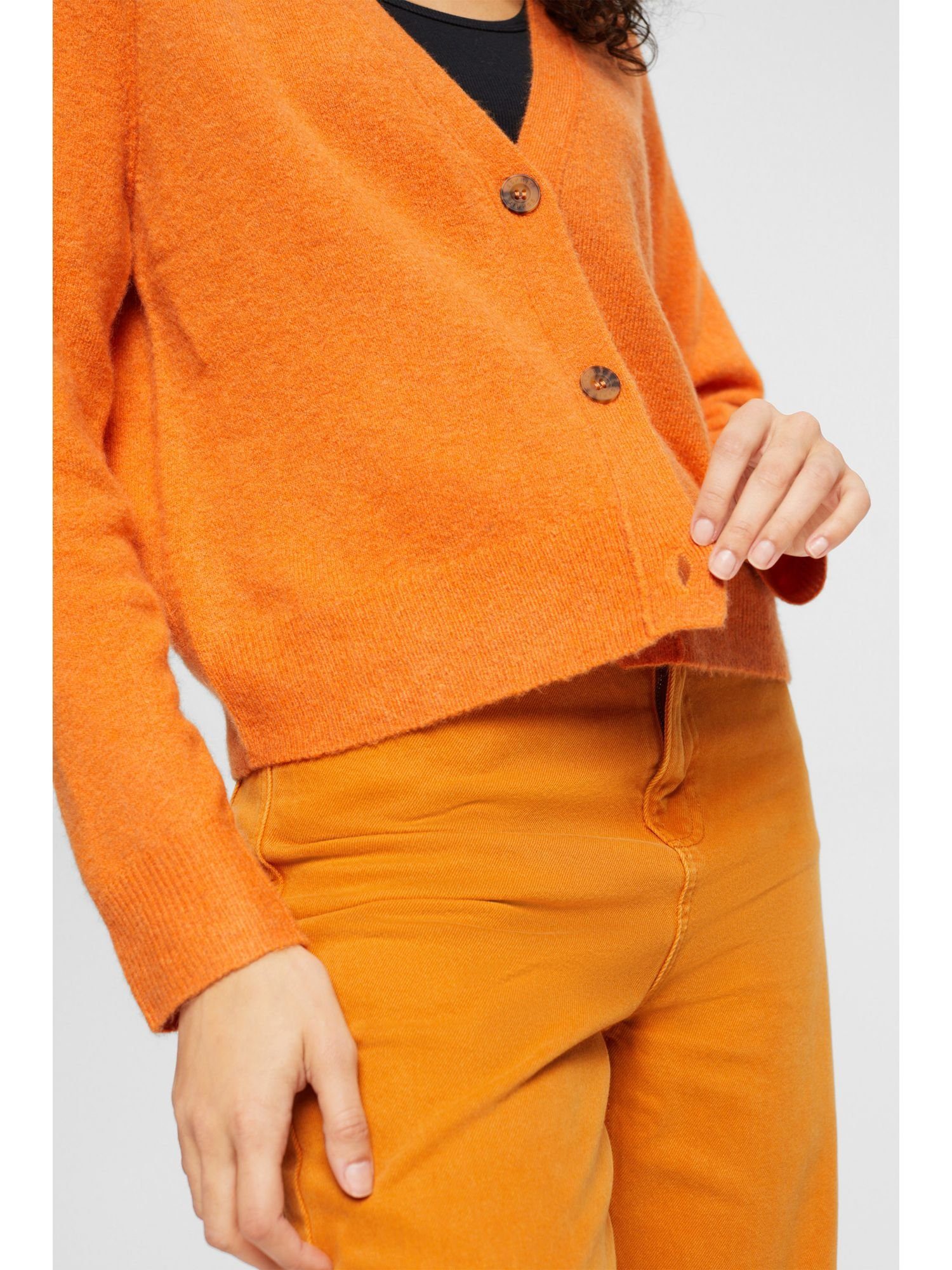 (1-tlg) aus GOLDEN Cardigan Wollmix Strickjacke ORANGE Esprit