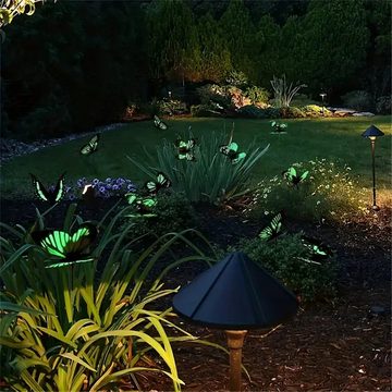 Bifurcation LED Außen-Stehlampe 24 Stück leuchtende Schmetterlings-Gartendekoration aus Kunststoff