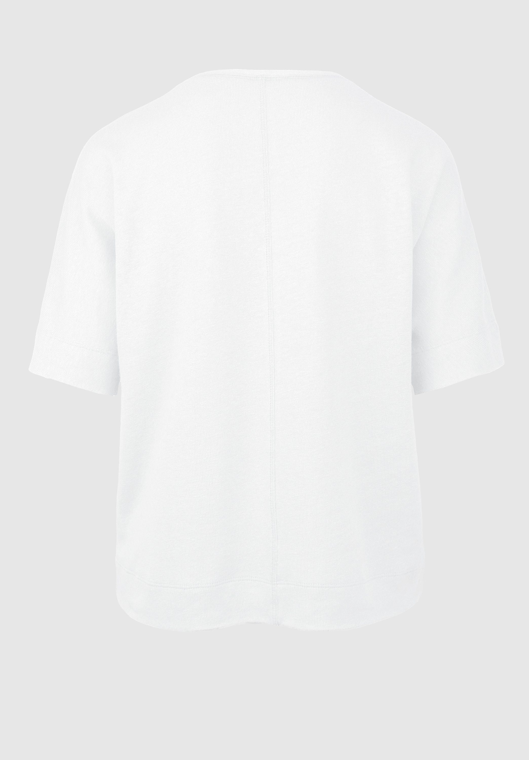 moderner JULIE Shirt coolen und white Rundhalsshirt Details Web in Optik bianca