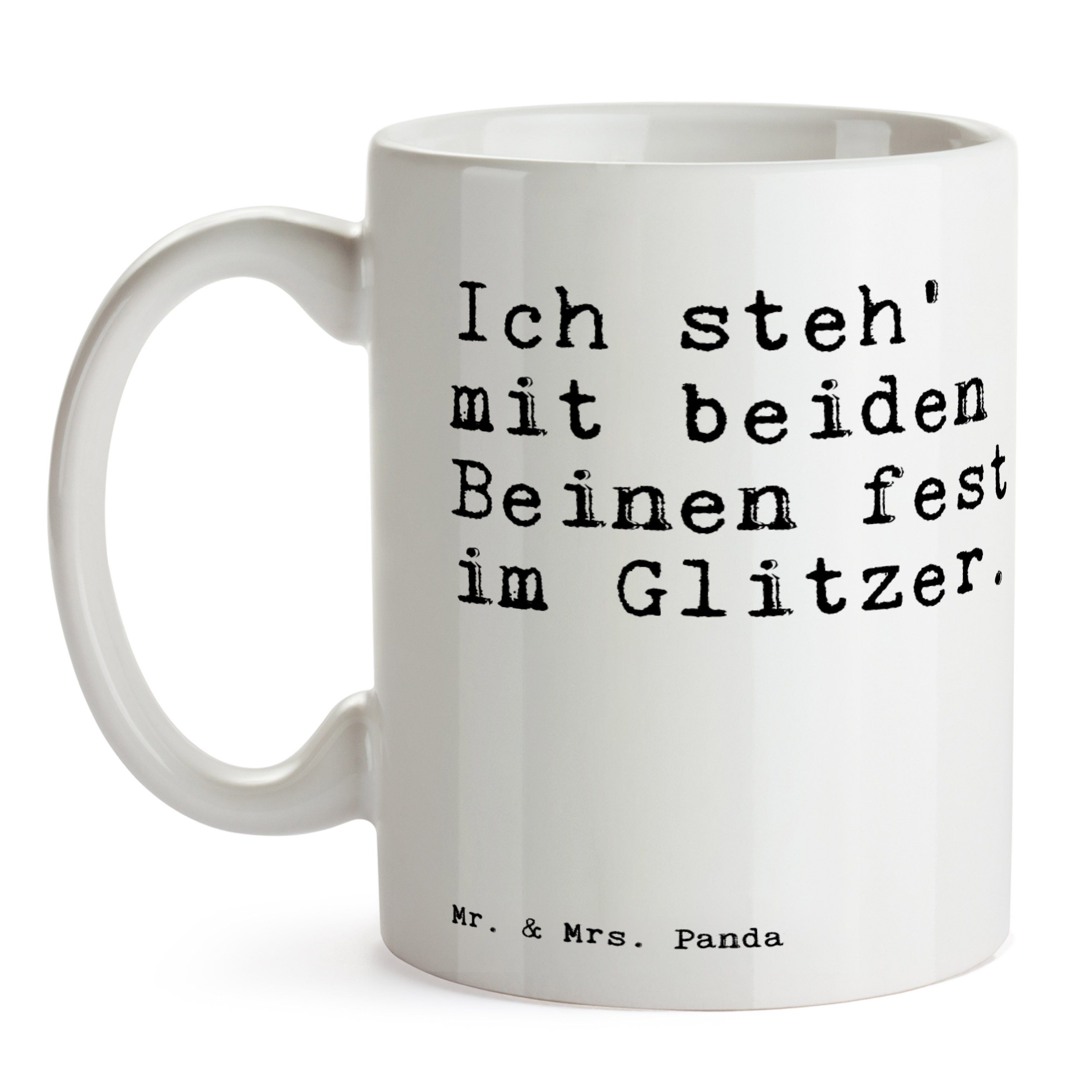Mr. & steh' - Tasse beiden... Mrs. mit Weiß Weis, Ich Sprüche Panda Geschenk, Keramik - Glitz, Spruch