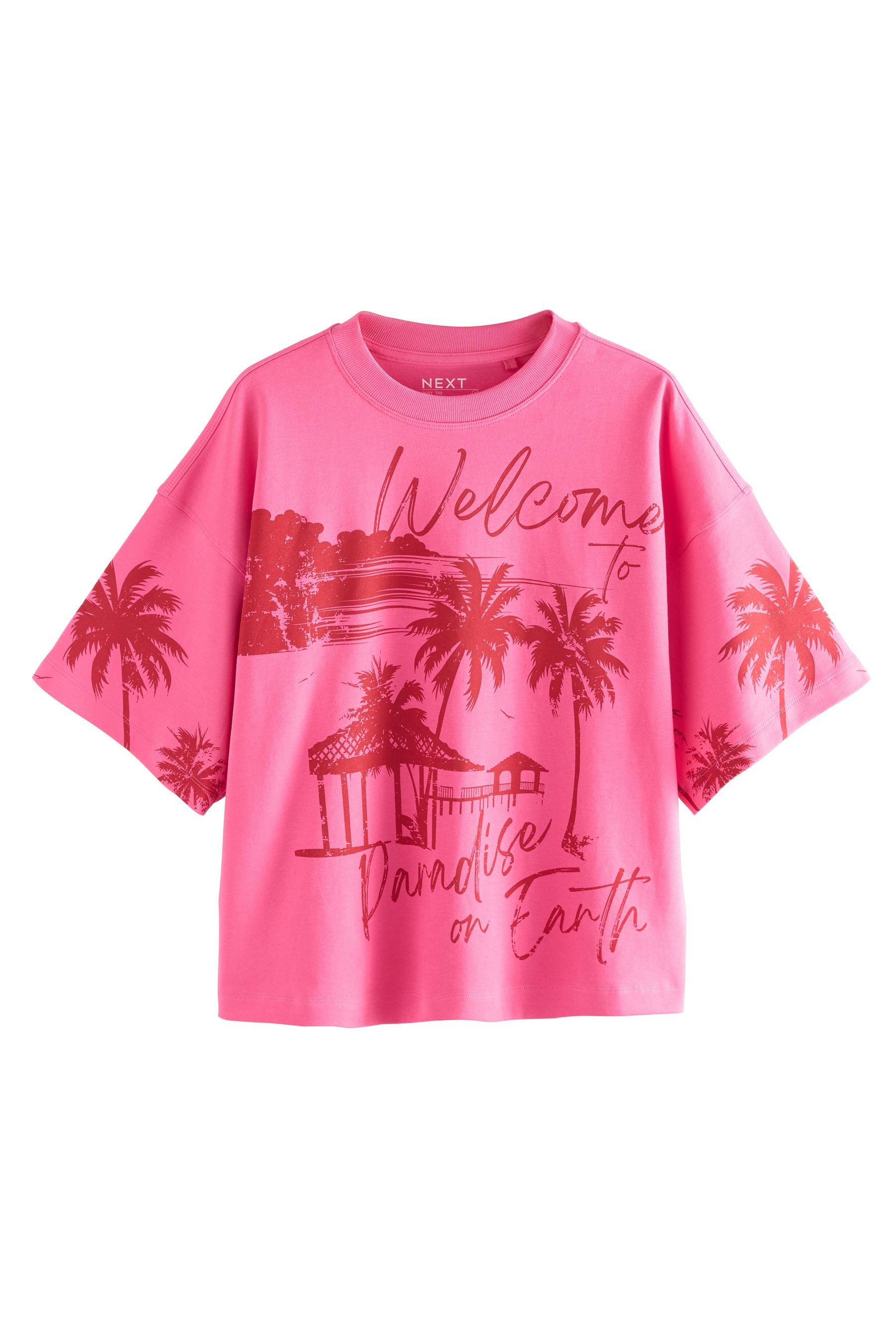 Next T-Shirt Kastiges Relaxed Fit Oversized-T-Shirt, günstig online kaufen