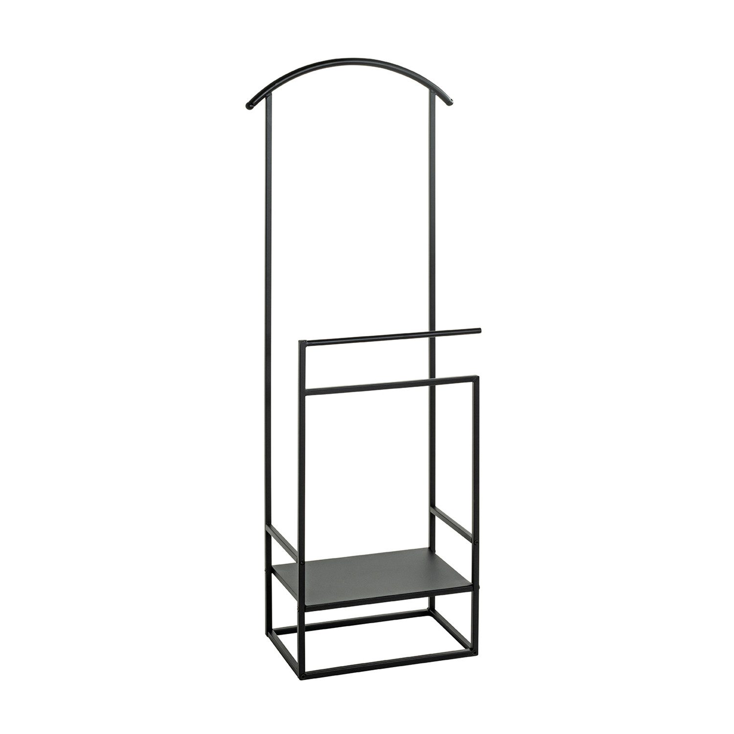HAKU Herrendiener Herrendiener schwarz - Kleiderständer, Metall - B 47 x H 128 x T 26 cm, (1xHerrendiener, Stummer Diener - Herrenständer), Herrendiener aus Metall, Stiller Diener, Stummer Diener