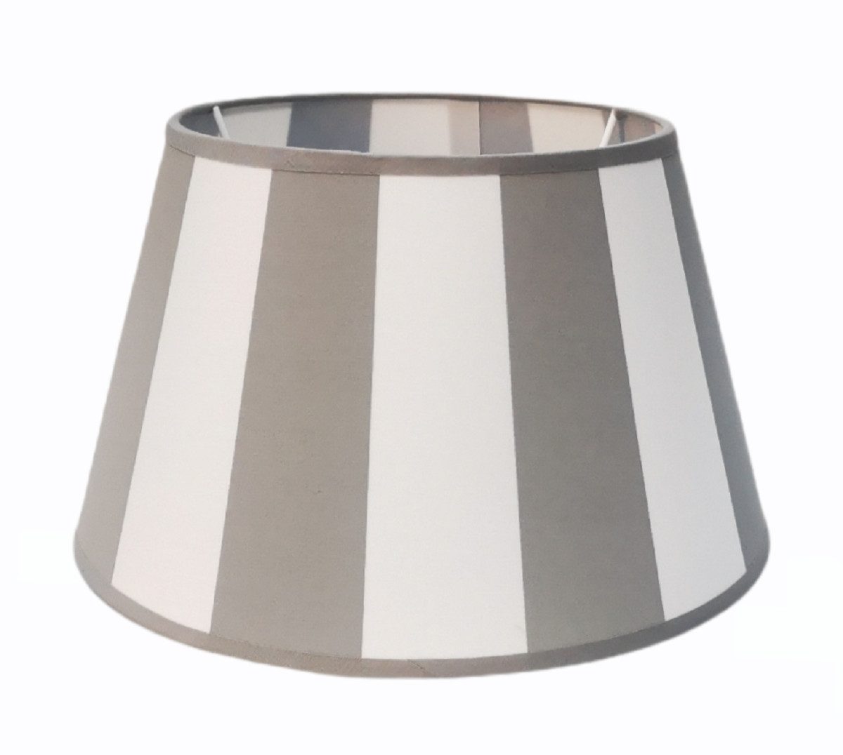 AMBIENTE-LEBENSART.DE Lampenschirm rund-konische-Form-grau-weiß- gestreift Ø 30 cm edel – Bild 4 von 4