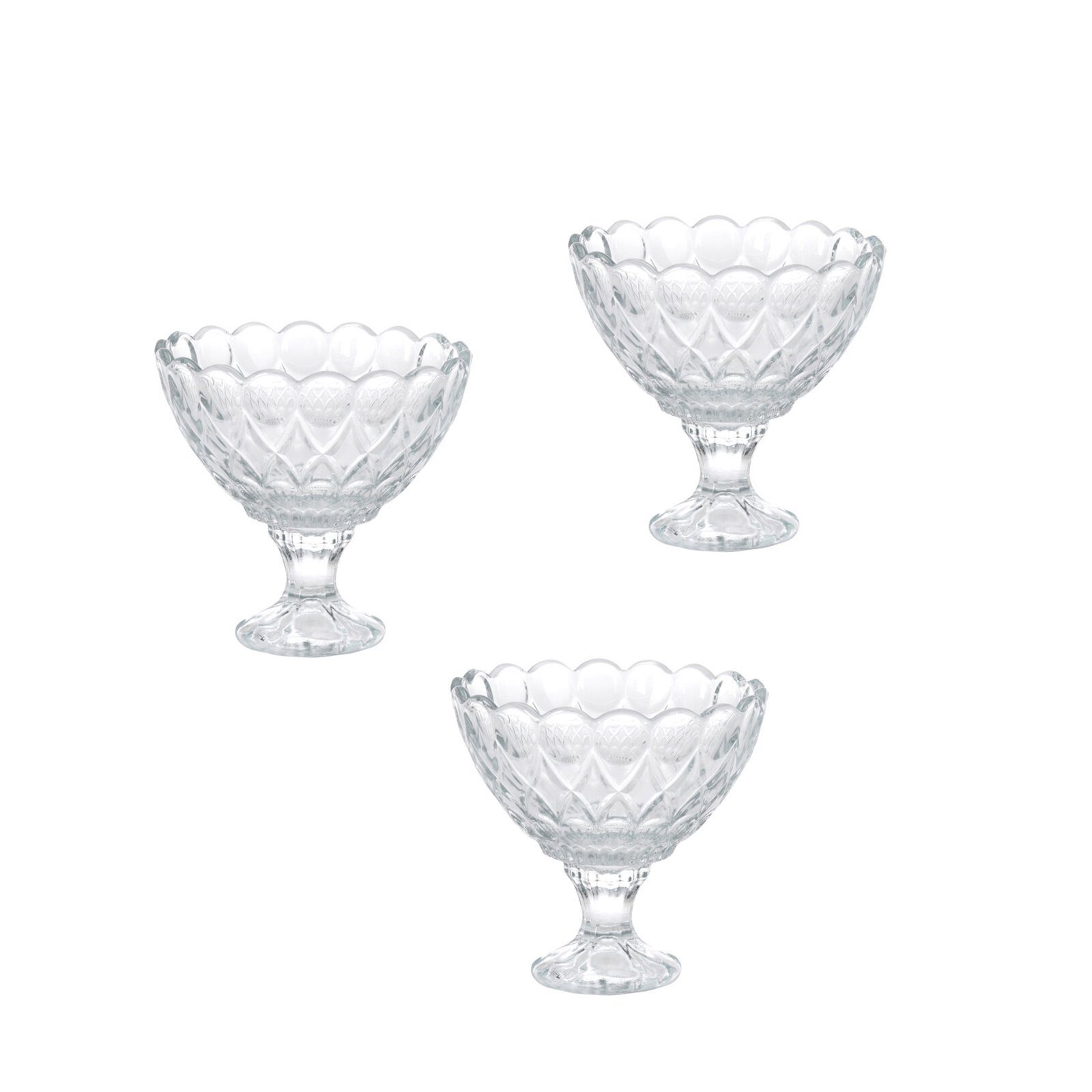 Glas Glas, Neuetischkultur Set, Dessertschalen (Set, Eisbecher 3er 3-tlg), Dessertschale