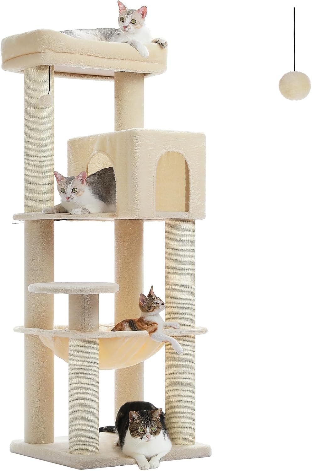 Purpurra Kratzbaum Extradick 8 cm Stamm, robuster Katzenturm, 147 cm, 55L x 45B x 147H cm
