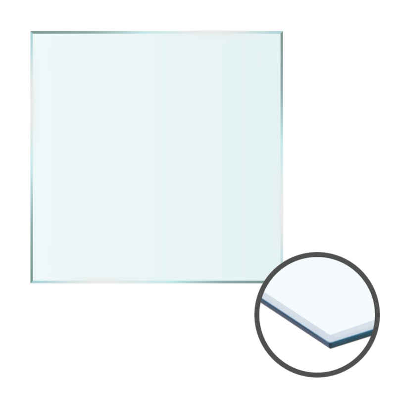 HOOZ Tischplatte Glasplatte 80x80 cm Klarglas mit Facettenschliff, quadratisch