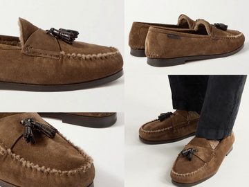 Tom Ford TOM FORD Berwick Shearling Tasselled Suede Loafers Schuhe Shoes Mokass Sneaker