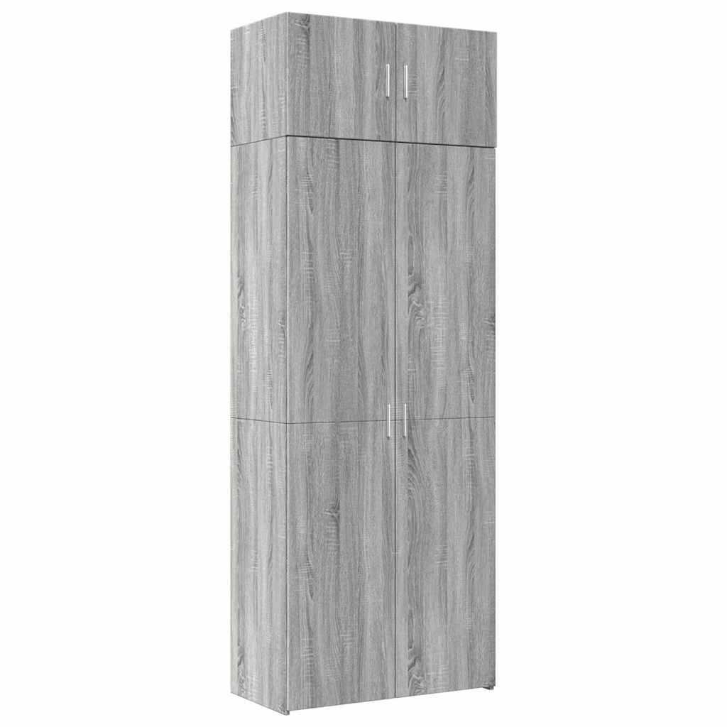 vidaXL Sideboard Hochschrank Grau Sonoma 80x42,5x225 cm Holzwerkstoff (1 St)