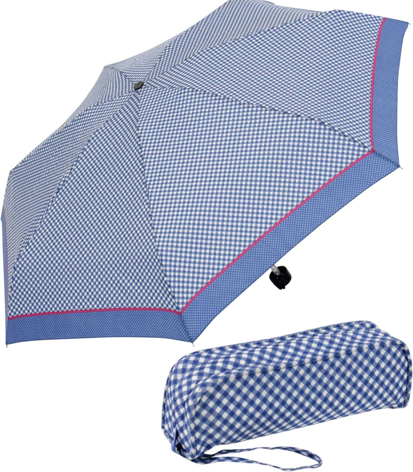 doppler® Taschenregenschirm Damenschirm in kleiner Tasche mit  Reißverschluss, leicht, klein und kompakt