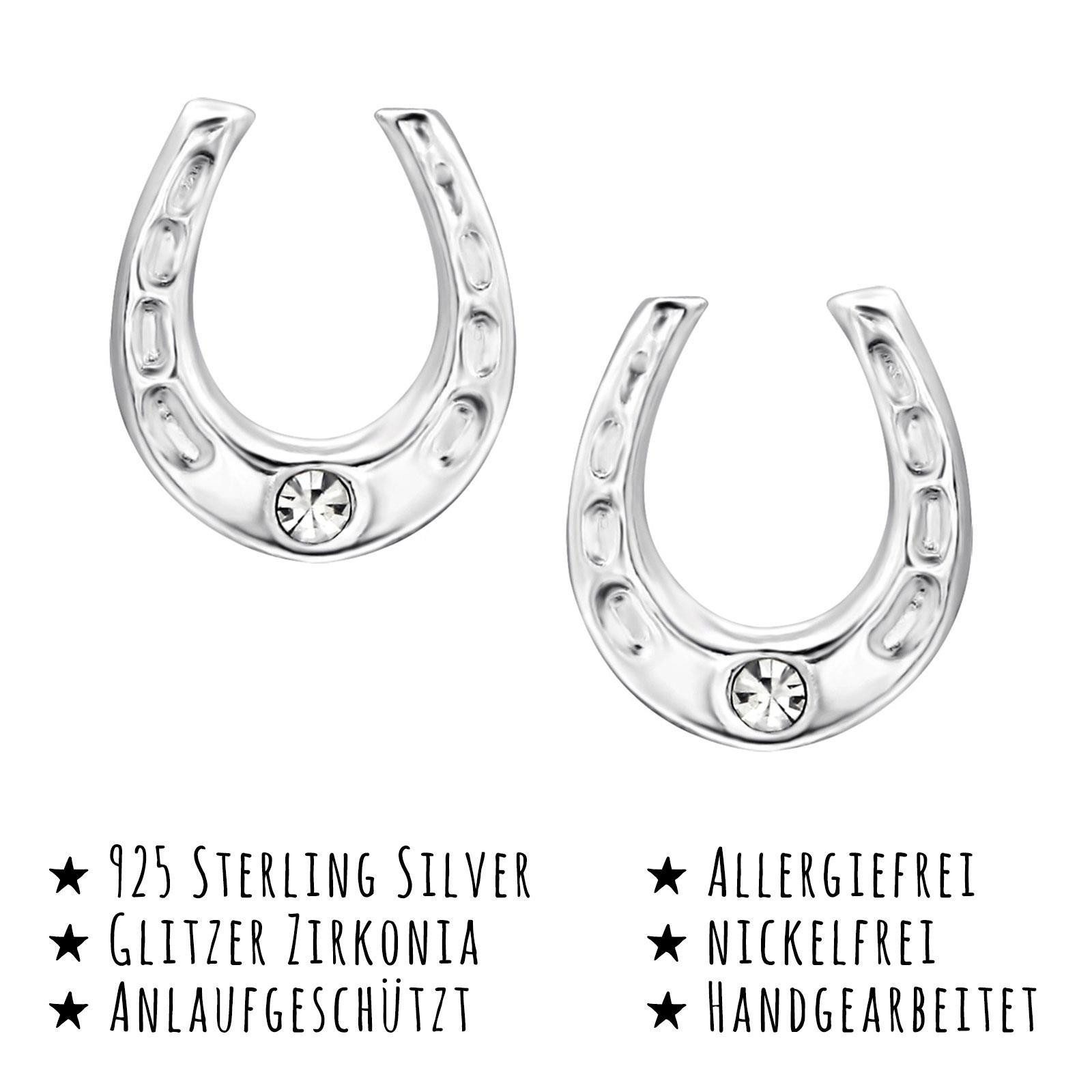 Monkimau Ohrring-Set Hufeisen Damen Ohrringe aus Silber, Hypoallergen