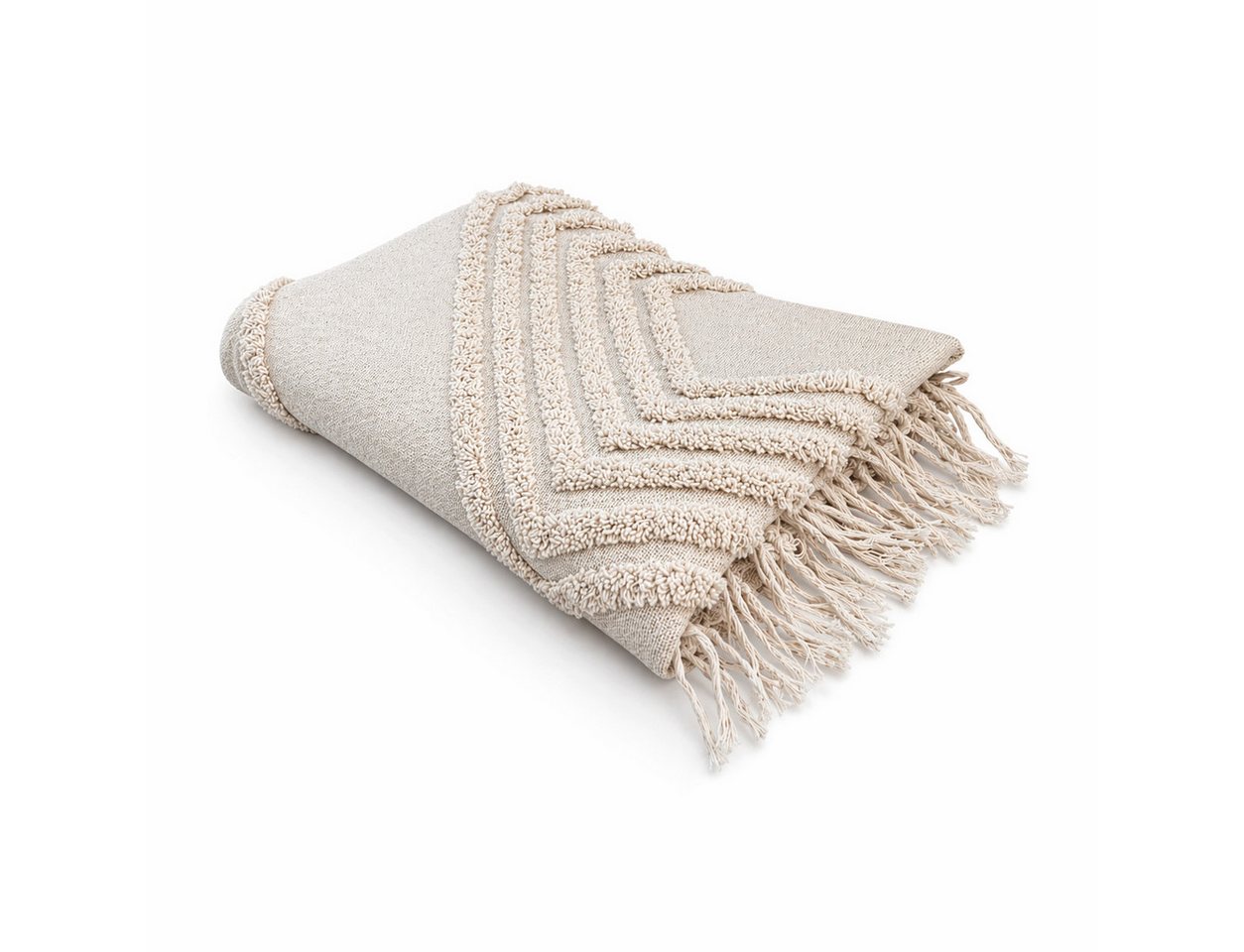 Wohndecke Winter Kuscheldecke mit Fransen » Ibiza Style Wolldecke, VewoTex, 100% Baumwolle » Wohndecke im Boho Style » Couchdecke 130x170cm