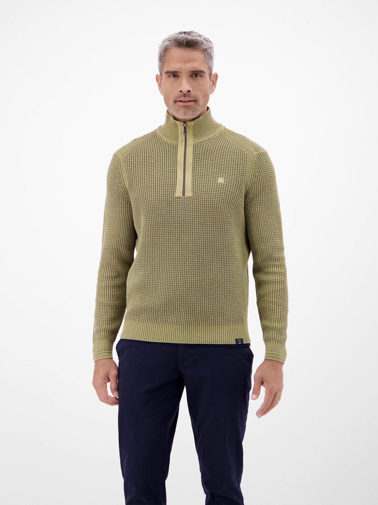Strickpullover Herren Troyer in Strukturqualität