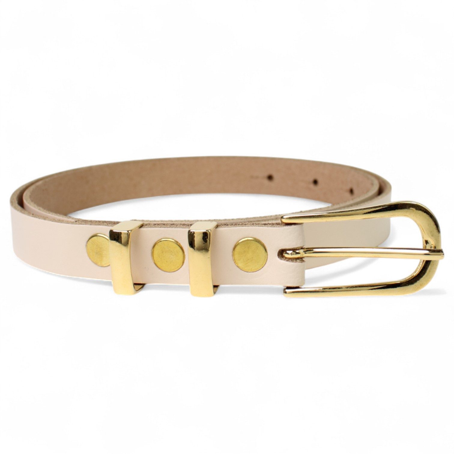 FRONHOFER Taillengürtel Damen Rindleder schmal (1-St) 1,8 cm, vergoldet, fürs Kleid – Bild 2 von 5