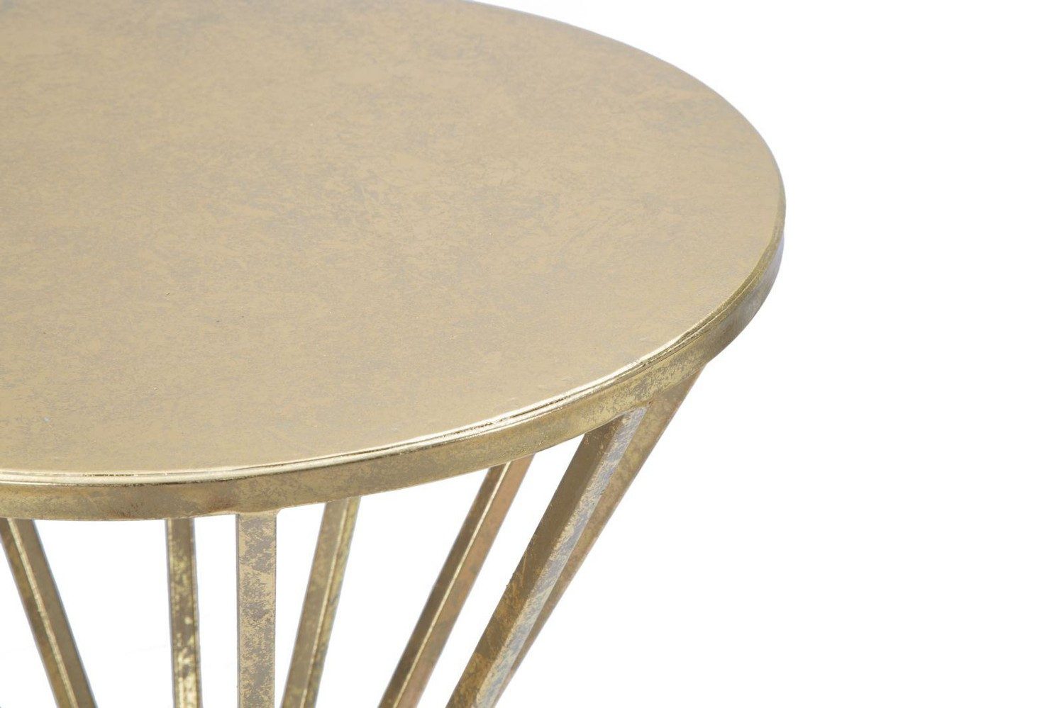 Natur24 Beistelltisch Beistelltisch 80 x 38 x 38 cm Gold Metall günstig online kaufen