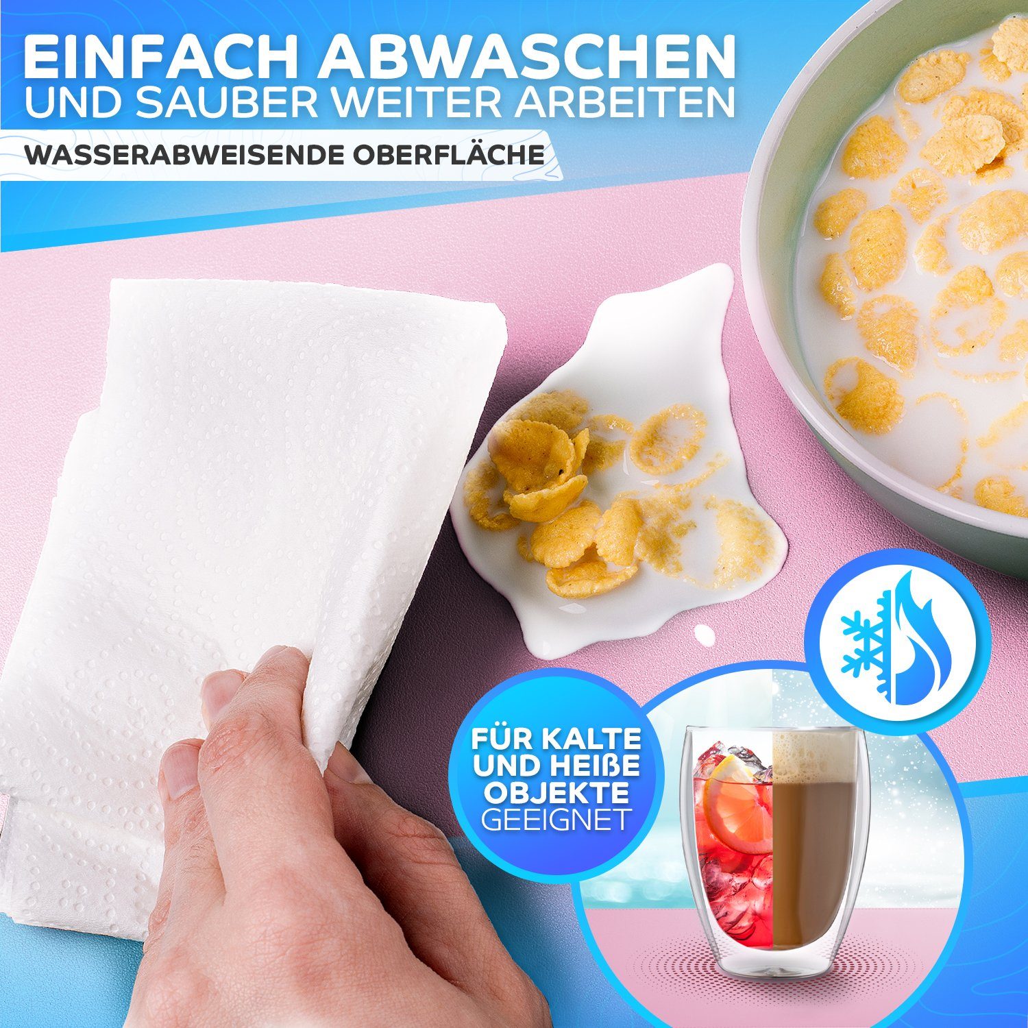 MAXLVL Gaming Mauspad Schreibtischunterlage - Mauspad mit Vernähte Kanten - abwaschbar (in 80x40 cm / 60x35 cm, Schreibtisch Unterlage für Büro), Tischunterlage – Bild 4 von 5
