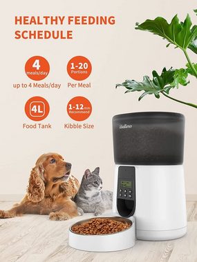 ANTEN Katzen-Futterautomat Automatischer Futterspender Katze 4L, 1-4 Mahlzeiten/Tag