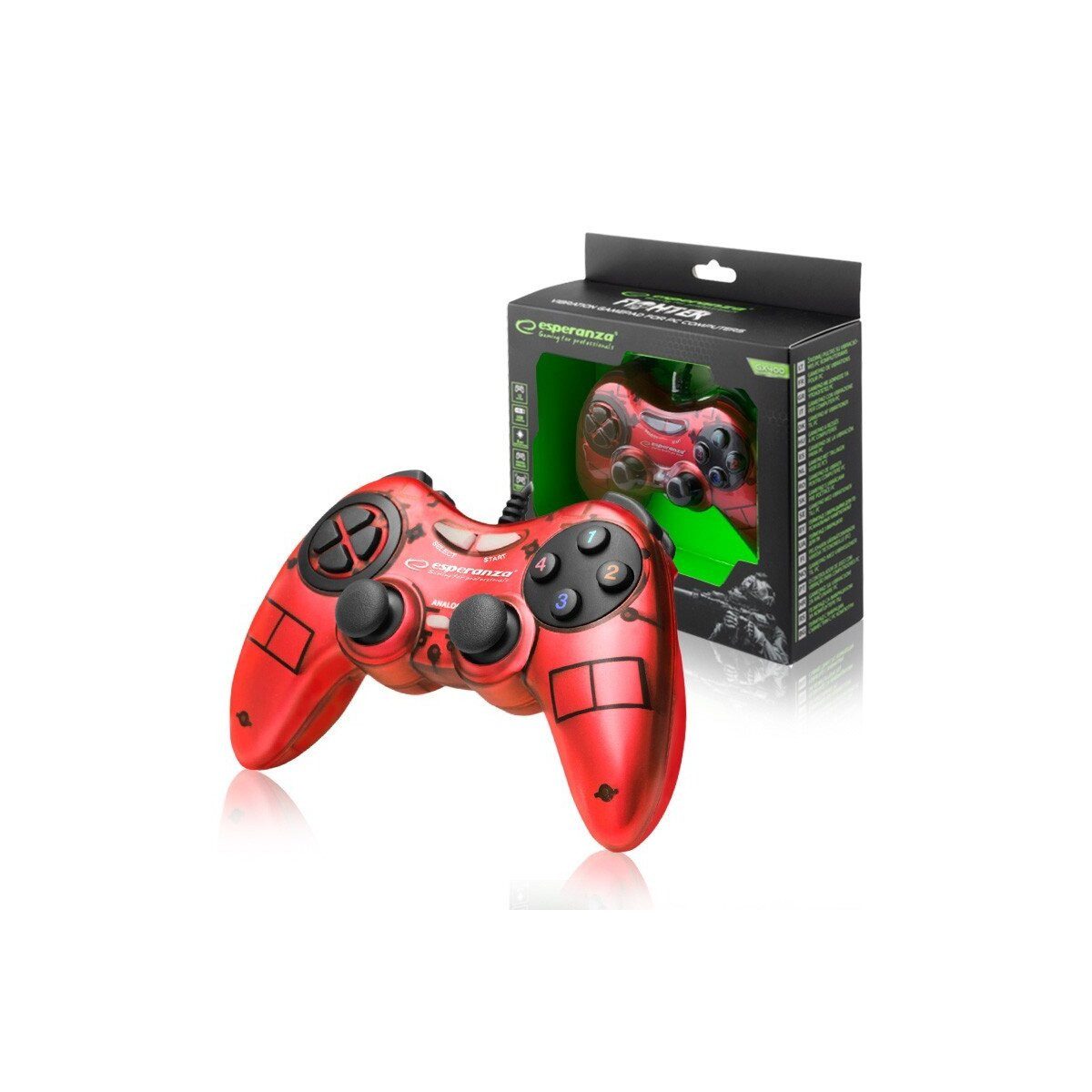 Esperanza Esperanza Fighter USB Gamepad PC Rot Gaming-Controller (1 St)
