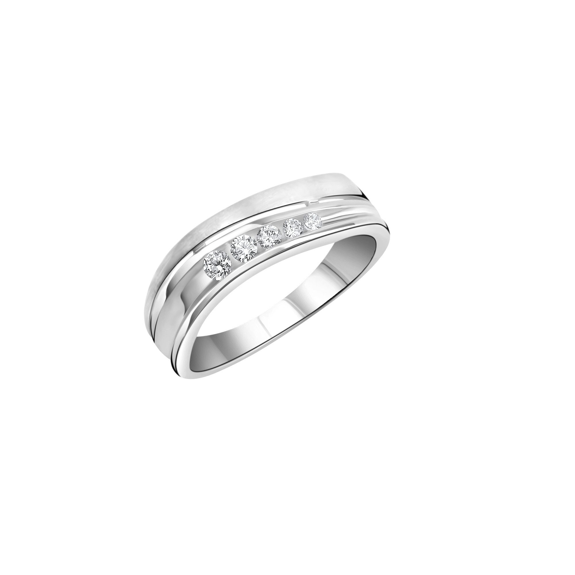 Zeeme Fingerring 925/- Sterling Silber rhodiniert Zirkonia