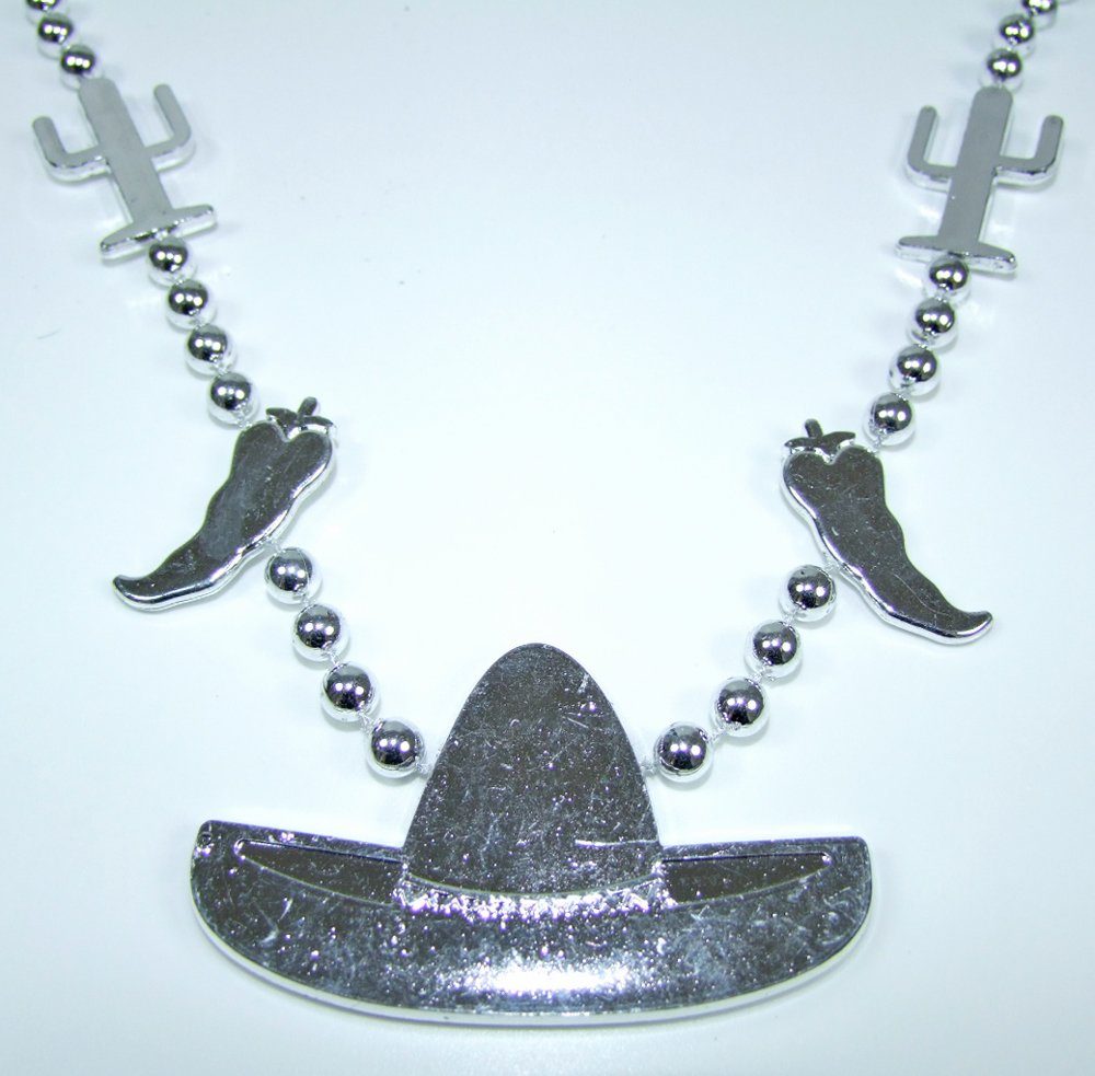 Funny Fashion Kostüm Mexiko Halskette in Silber, Zubehör Kostüm günstig online kaufen
