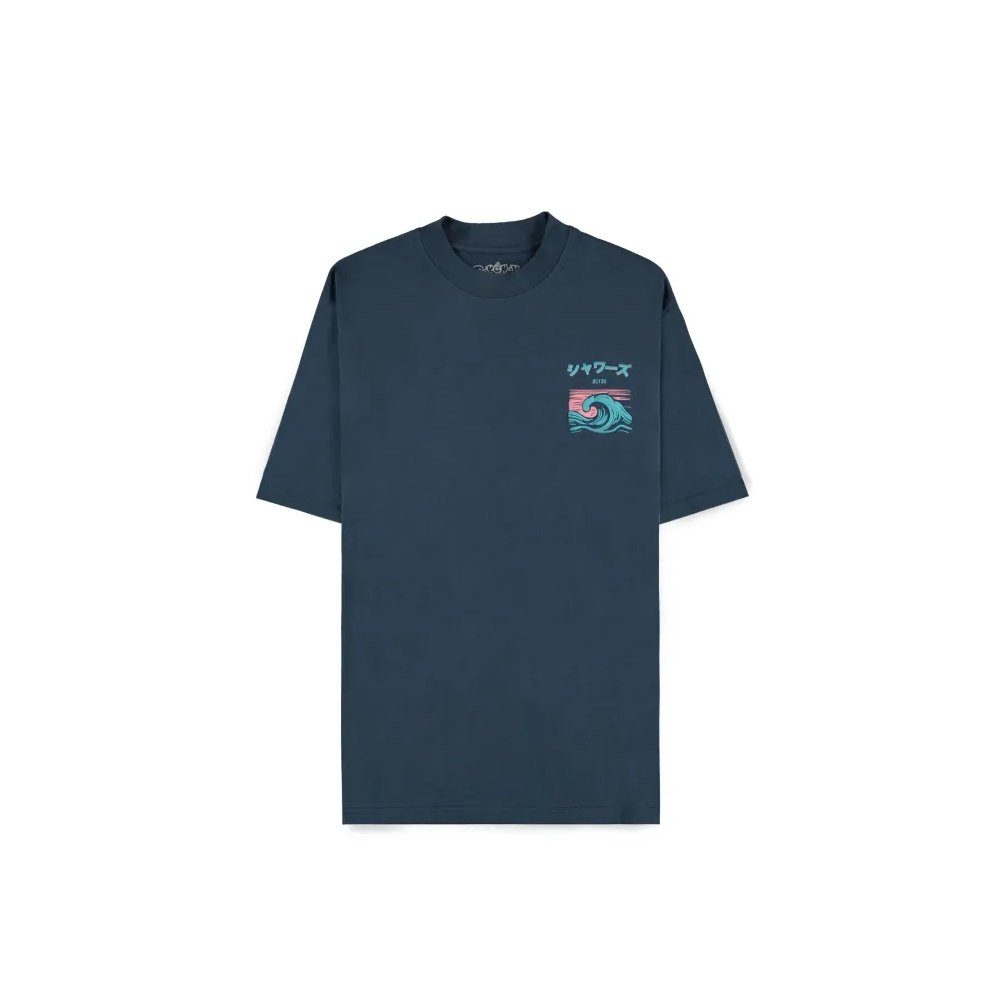 POKÉMON T-Shirt Navy Vaporeon Short Sleeved T-Shirt (Loose Fit)