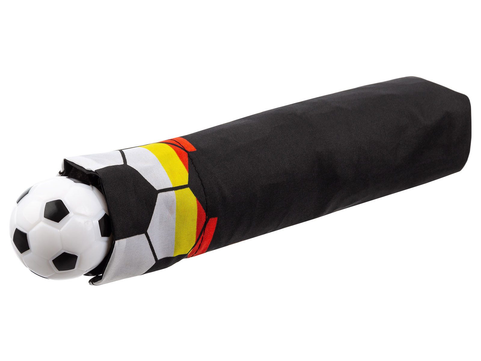 HAPPY RAIN Taschenregenschirm 95005 Super Mini Soccer mit Fußball-Motiv, Deutschlandfarben