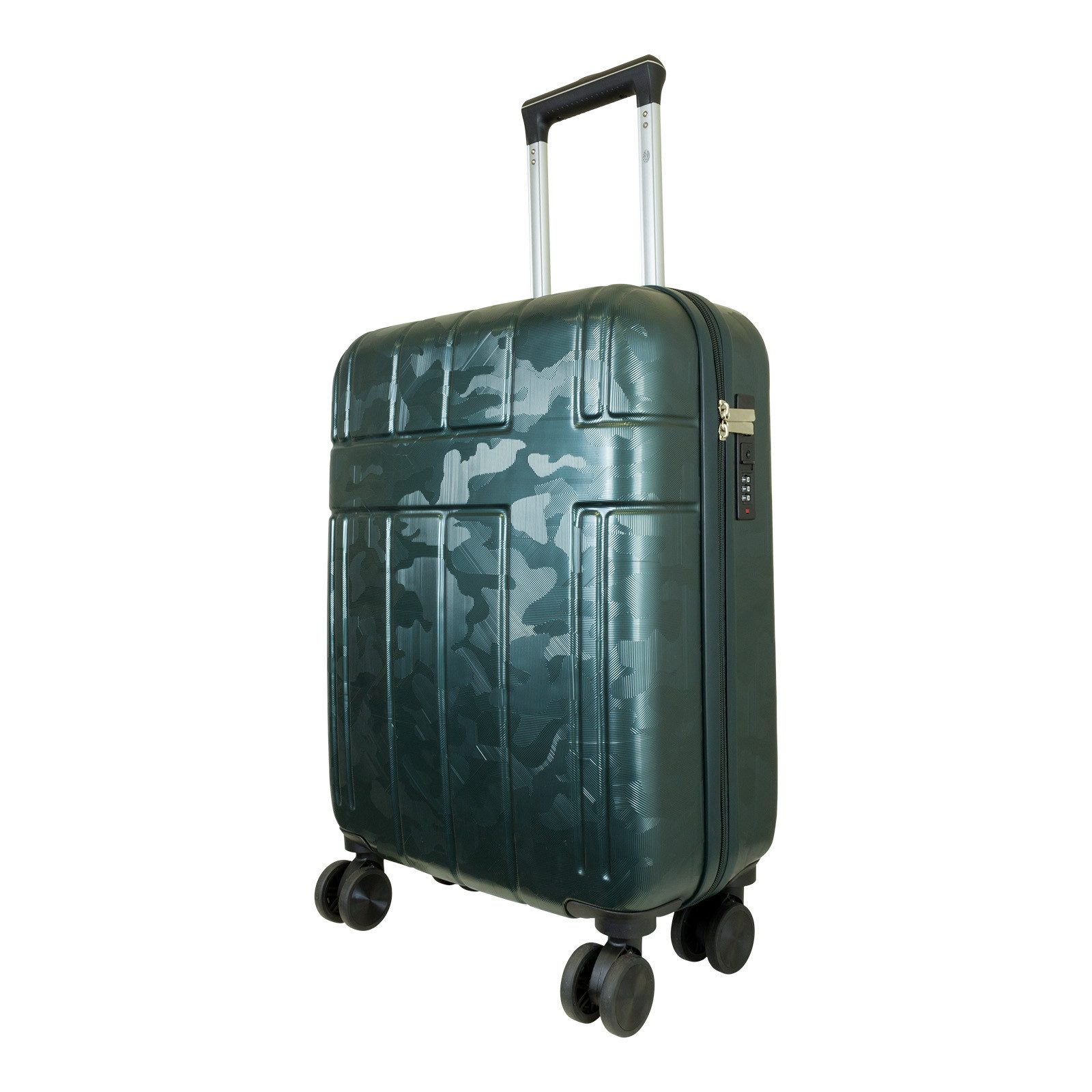 Trendyshop365 Hartschalen-Trolley Camo, 3 Farben, 3 Größe, Reisekoffer mit, 4 Rollen, Zahlenschloss, Doppelrollen, 2 Tragegriffe