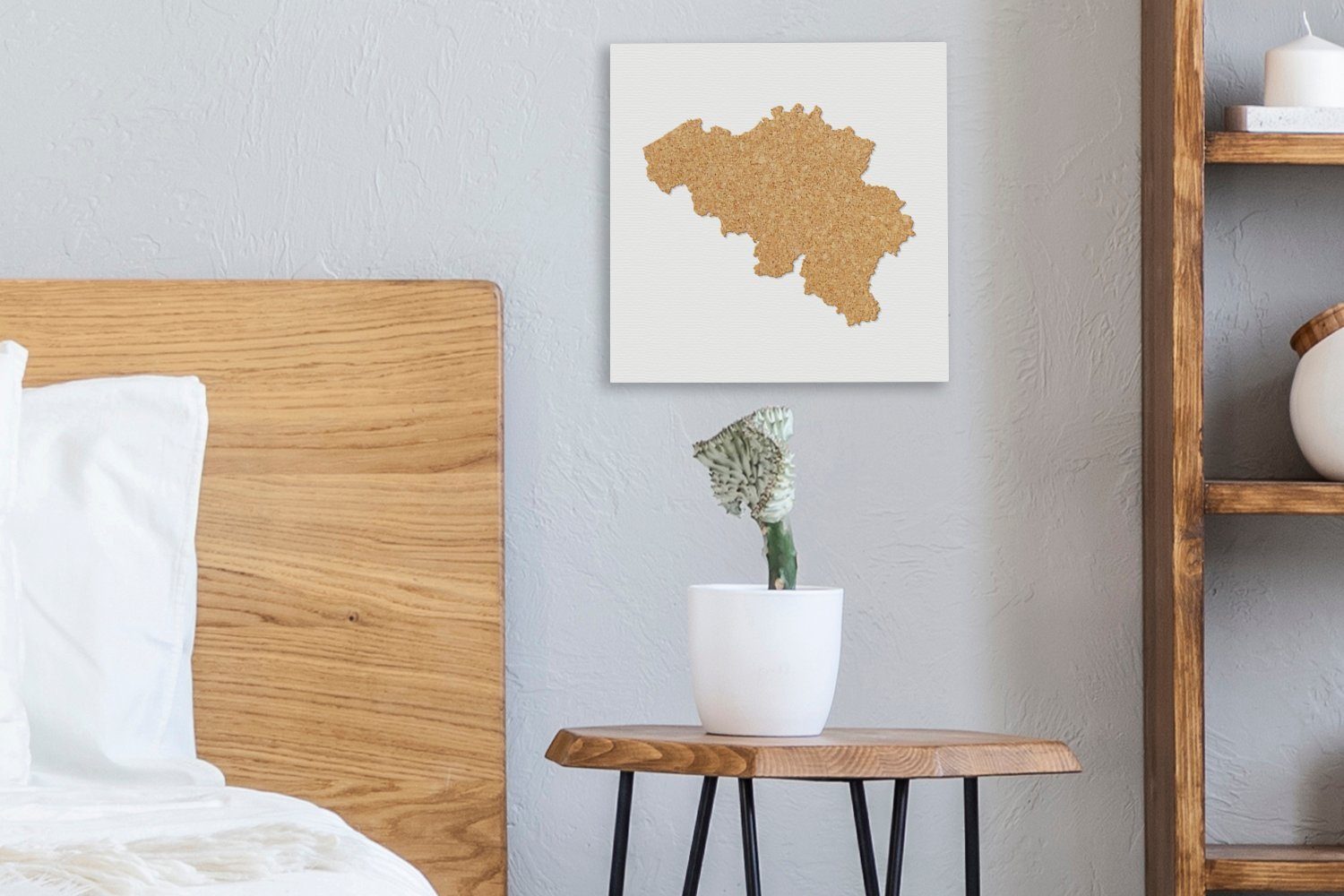 OneMillionCanvasses® Leinwandbild Eine Kork, Schlafzimmer (1 für aus Bilder von Wohnzimmer Belgien Illustration St), Leinwand