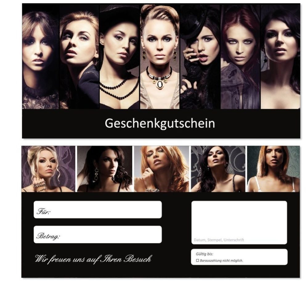Geschenkkarte Geschenkgutscheine Friseur Kleidung (Mode-693)