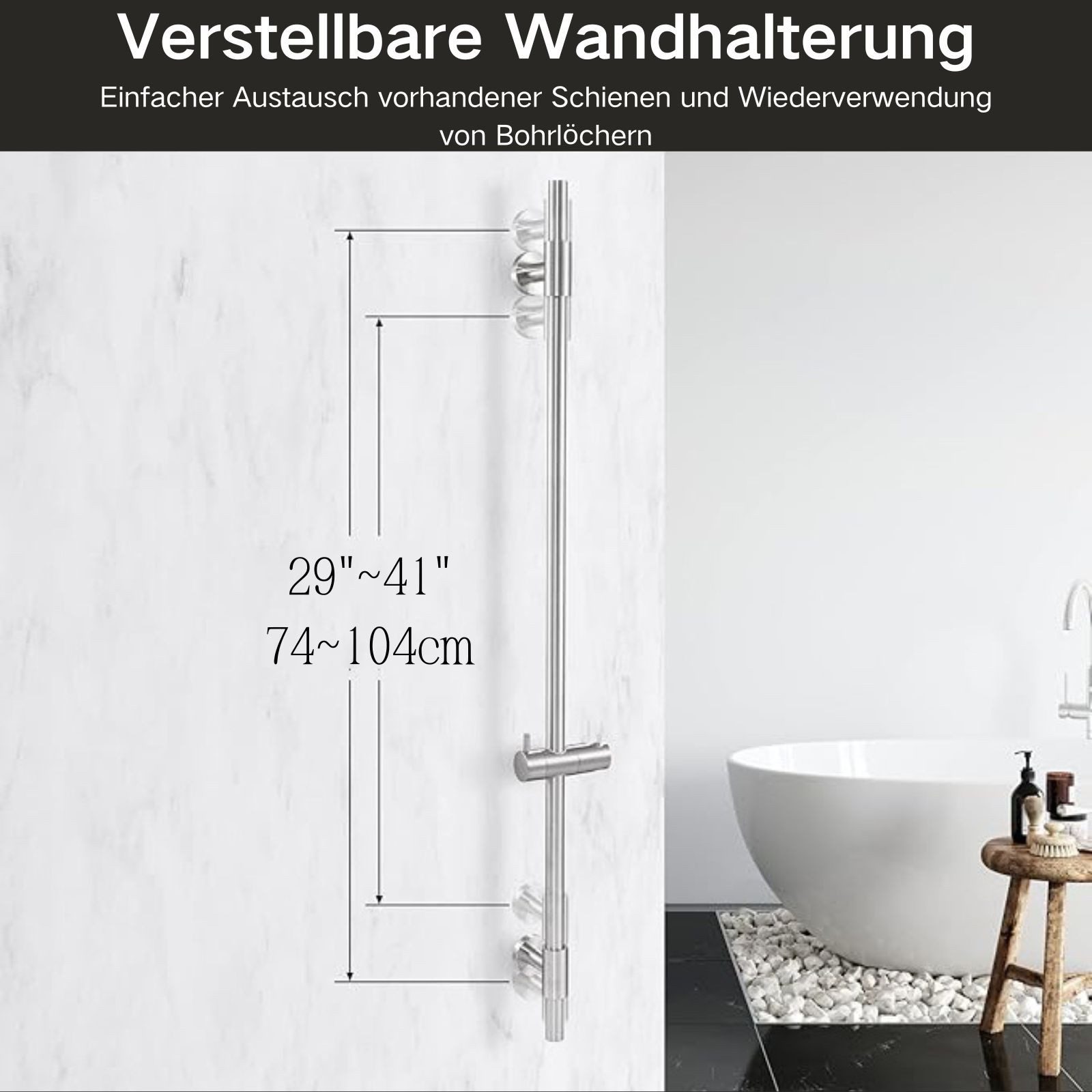 Jumpeak Duschstange 1000 mm verzinkte, verstellbare günstig online kaufen
