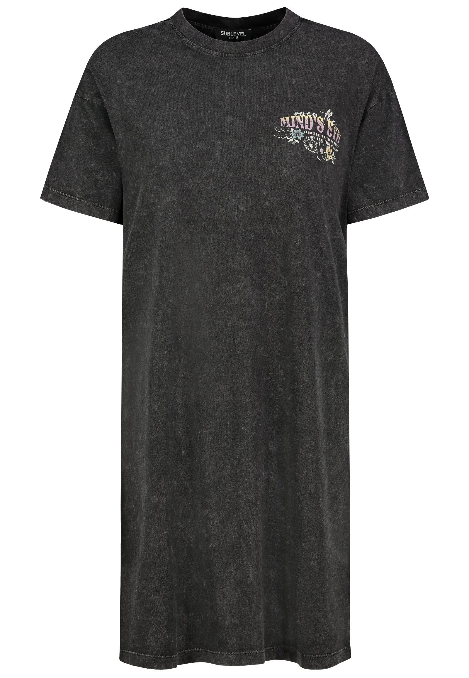 SUBLEVEL Shirtkleid Vintage-Wash mit Front- und günstig online kaufen