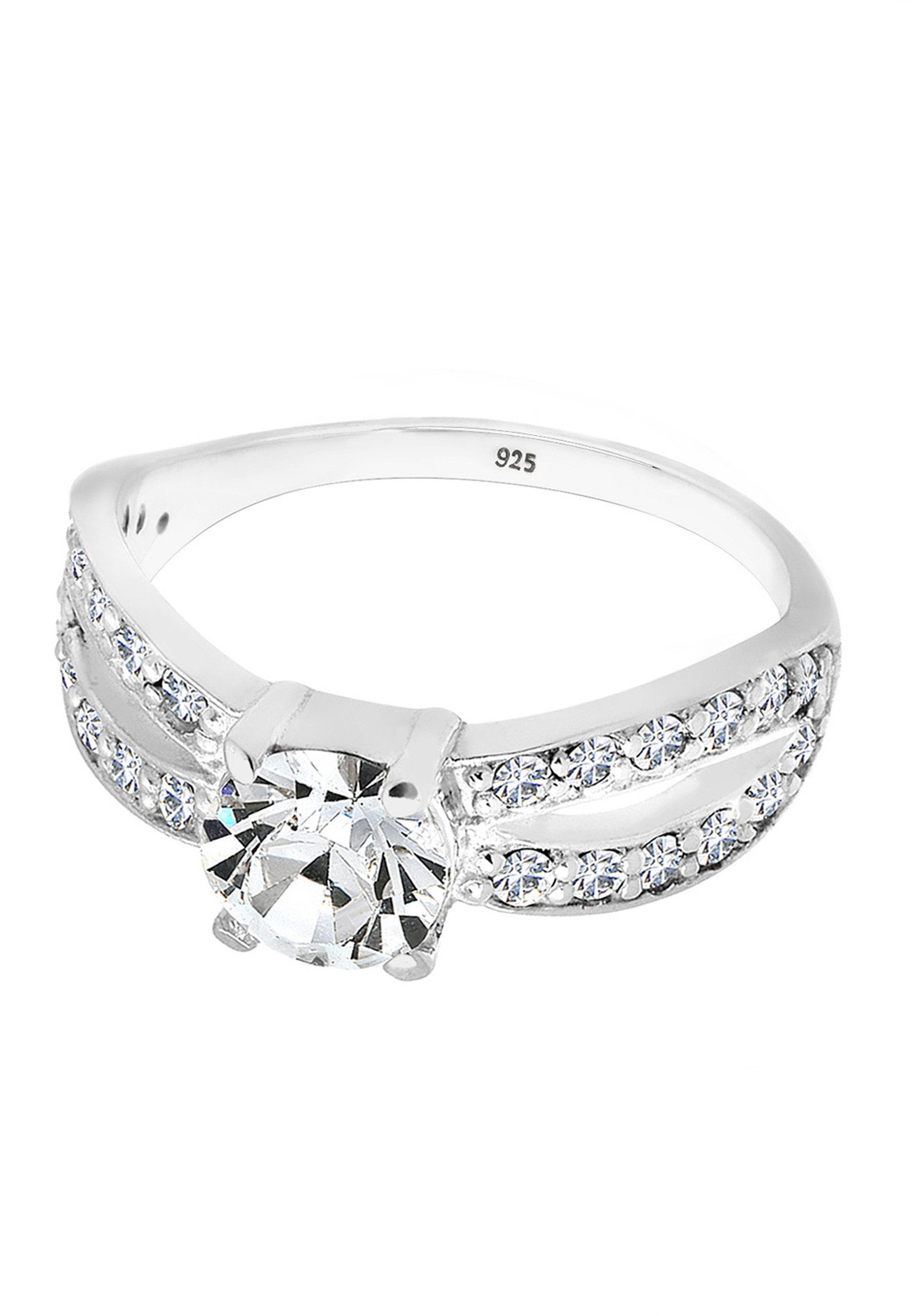 Elli Fingerring Solitär Glamourös Kristall 925 günstig online kaufen