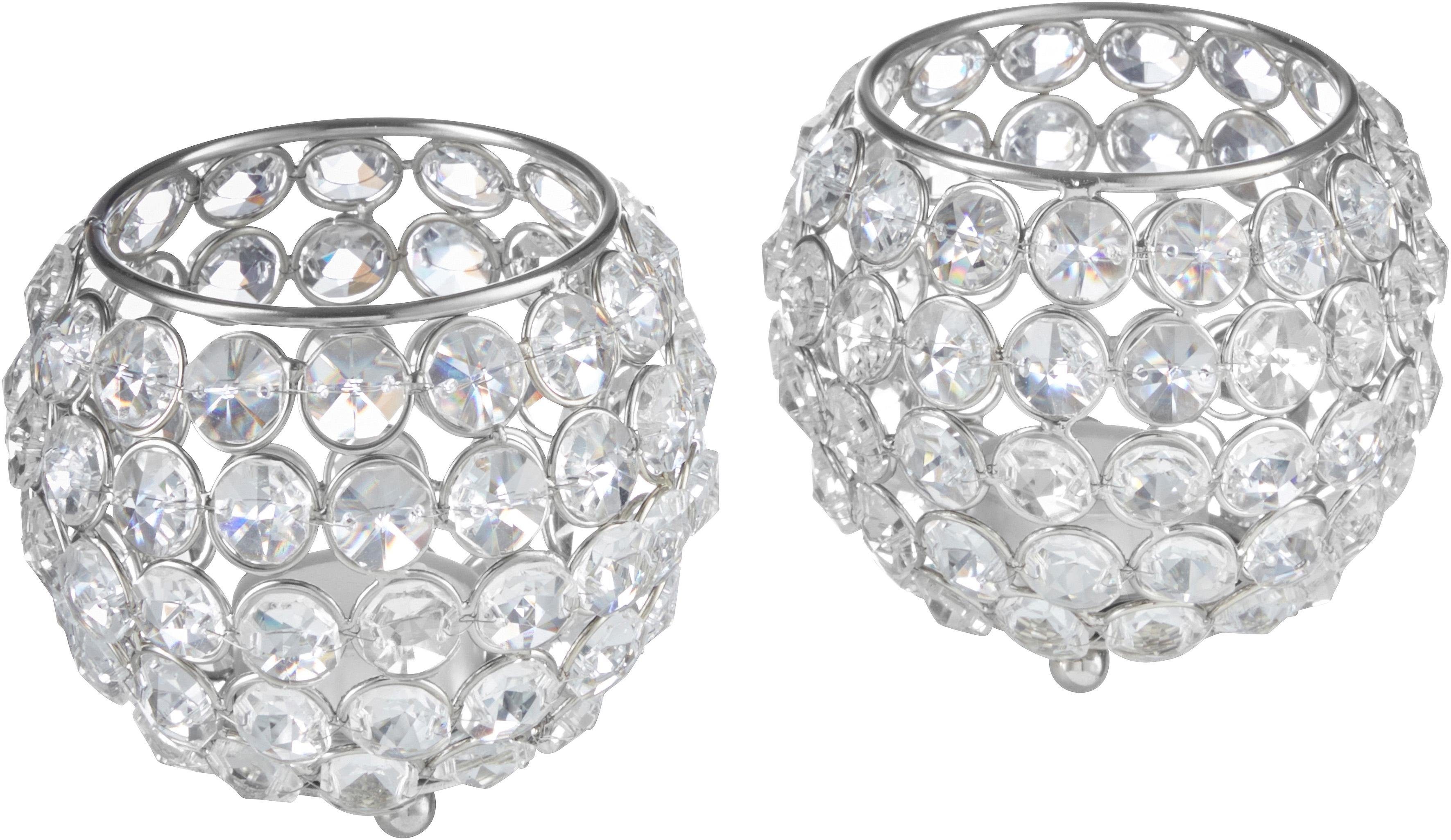 Home affaire Teelichthalter Kristall (Set, 2 St) günstig online kaufen