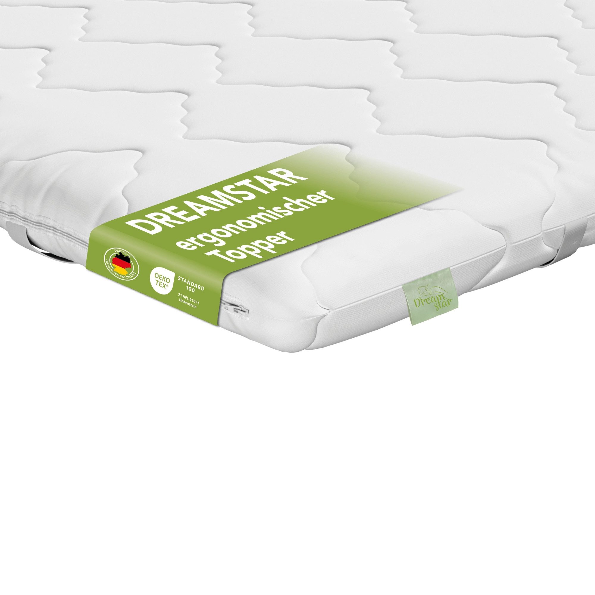 Dreamstar, Цилиндр 180x200, 140x200, 90x200 cm und weitere Größen, 6 cm hoch, Komfortschaum, ergonomische Матрасыauflage - weich, mittelfest & fest - waschbar