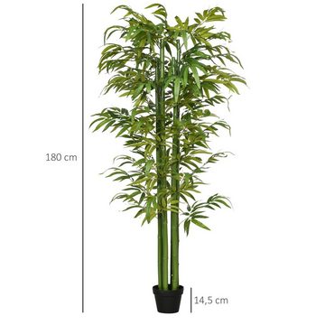 Kunstpflanze Künstliche Pflanze, Kunstbaum Künstlicher Bambusbaum wie echt Bambus, HOMCOM, Höhe 180 cm, Mit Pflanztöpfe