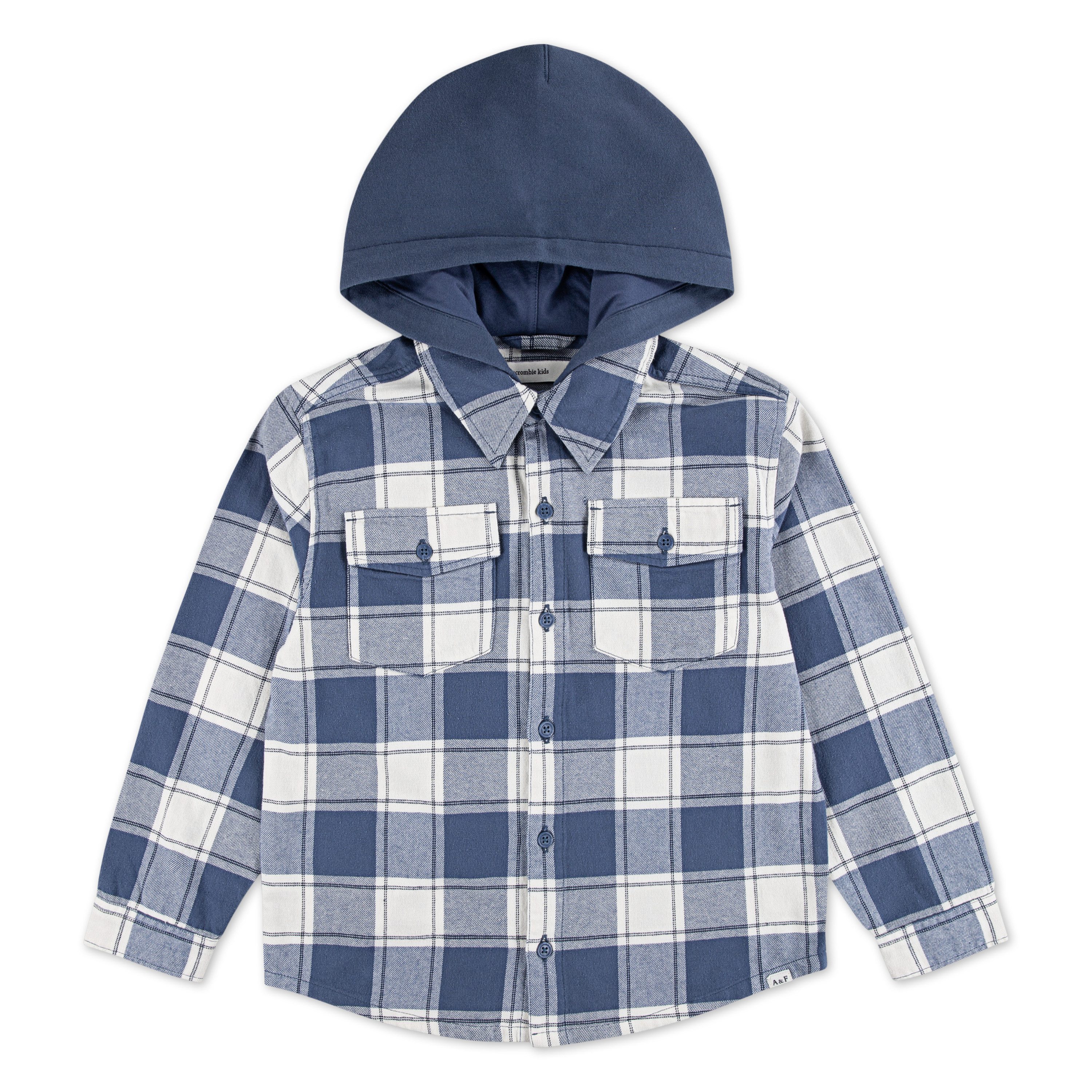 Abercrombie Kids Flanellhemd AFB HOODED FLANNEL SHIRT mit Kapuze und Brusttaschen, kariert, for boys