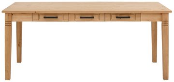Home affaire Esstisch Anabel, aus massiver Kiefer, 6 Schubladen unter der Tischplatte, Breite 180 cm