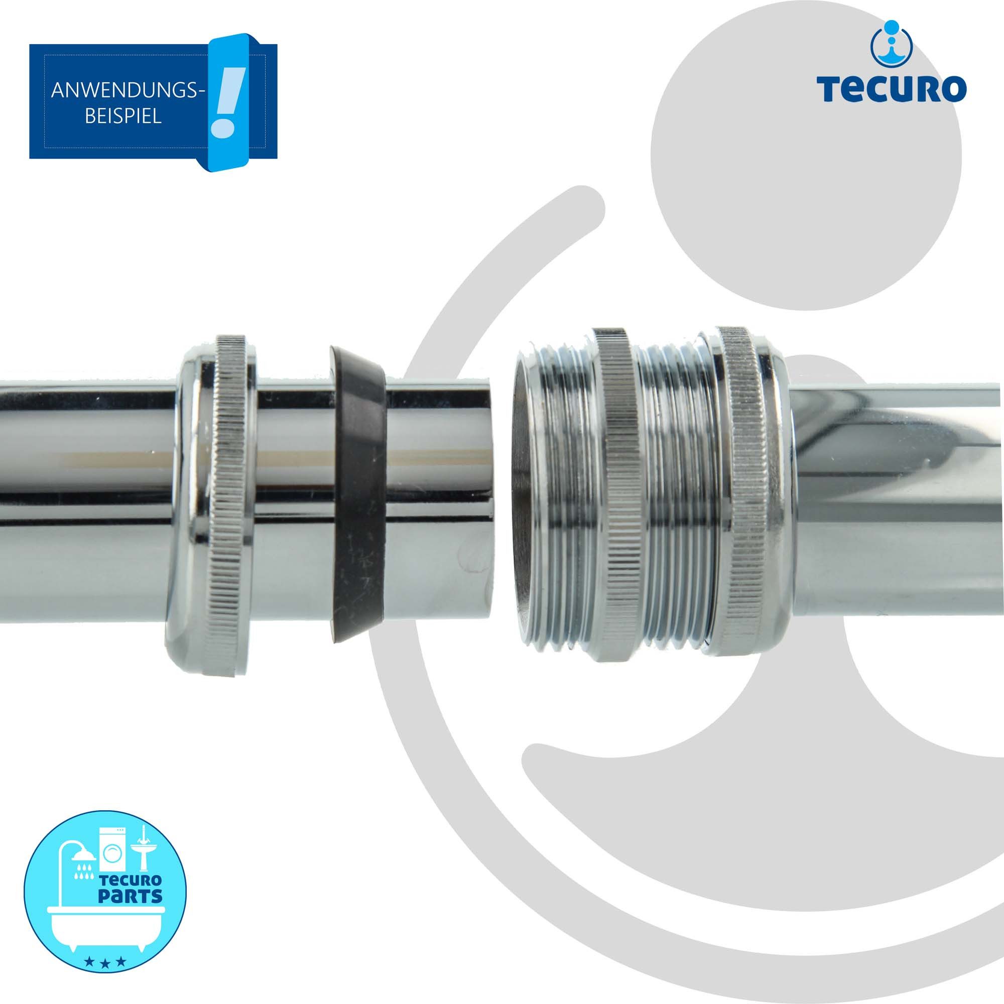 tecuro Siphon Kupplung zum Verbinden von Ø 32 mm Siphonrohren Tauchrohren – Bild 5 von 5