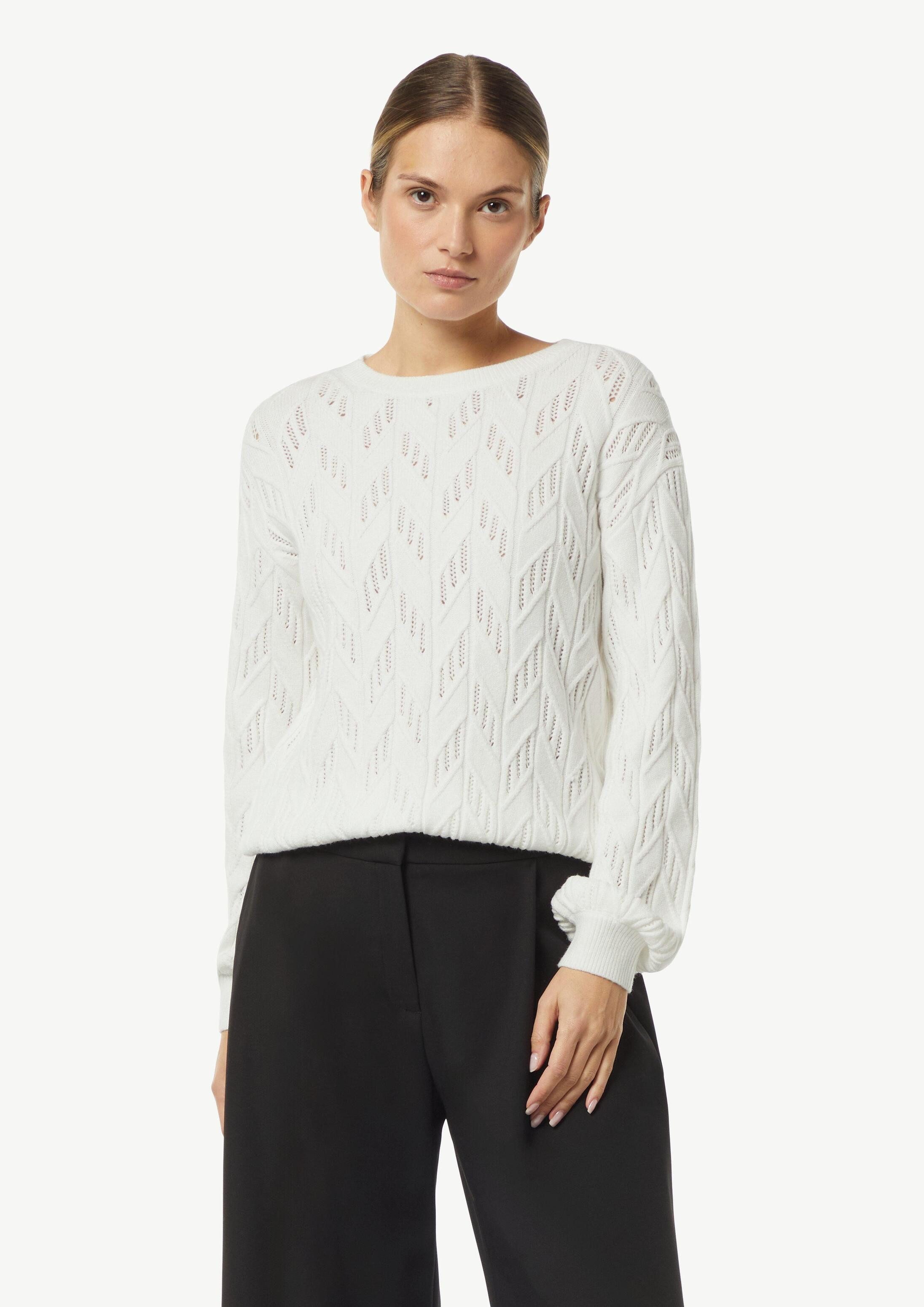 comma Longpullover Strickpullover Relaxed-Fit-Strickpullover mit Strukturmuster