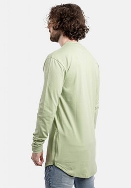 Blackskies T-Shirt Side Zip Langarm Longshirt T-Shirt Sage Green Medium