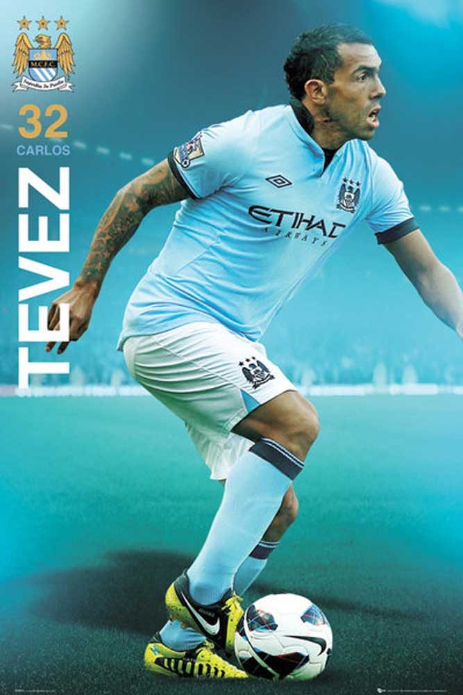 Poster Fußball - Poster - Manchester City - Tevez 12/13