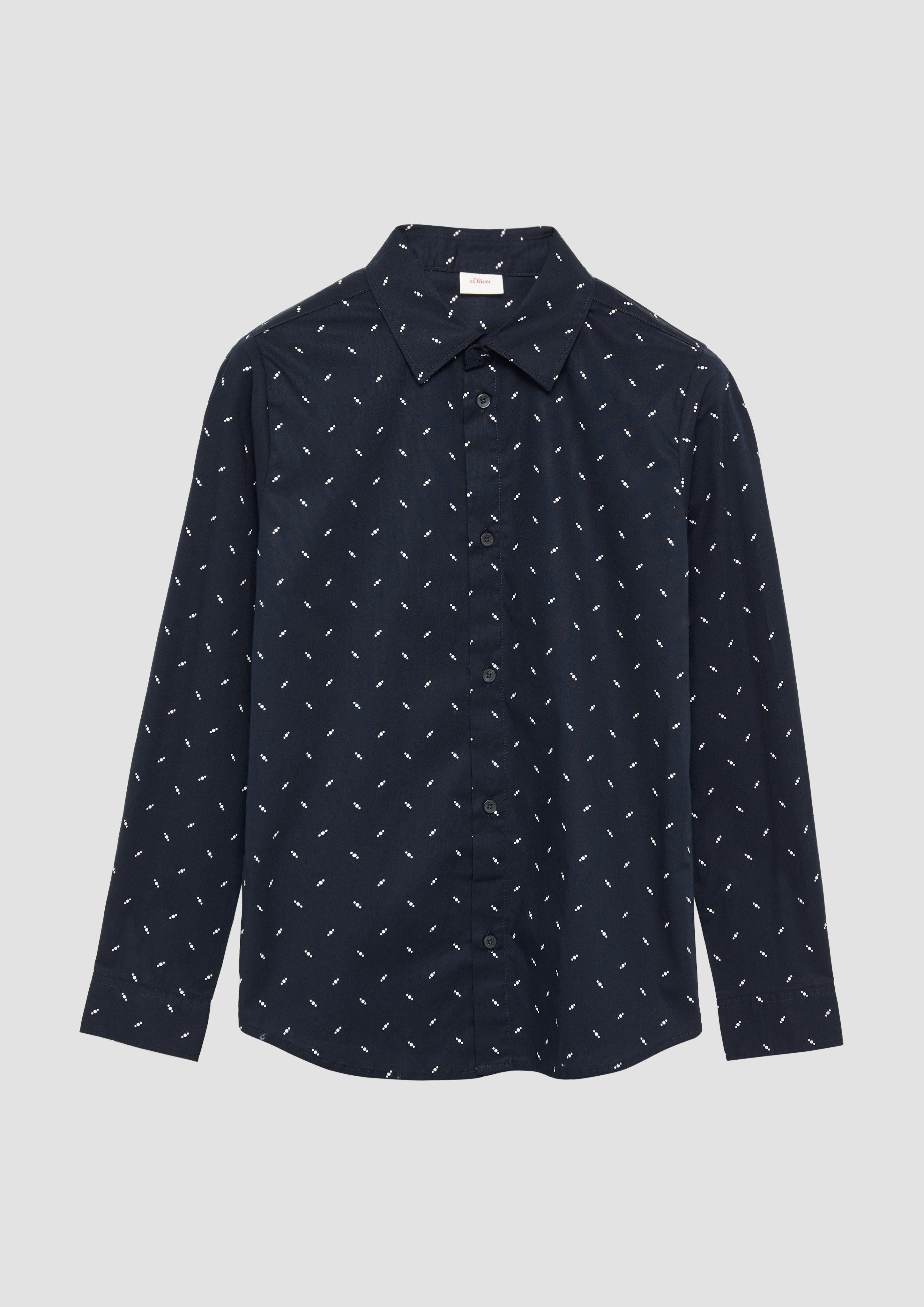 Langarmhemd Langarmhemd aus Baumwollstretch mit All-over-Print