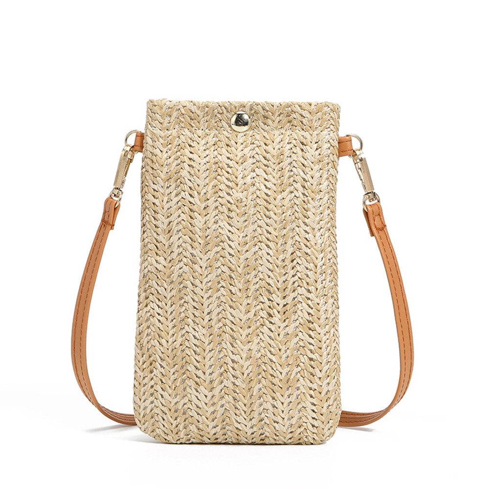 Handytasche Umhängetasche Damen, Strohtaschen für Frauen Crossbody Strand Tasch