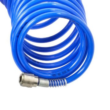Hochdruckschlauch Druckluftschlauch Spiral PU 15m 8x12mm blau