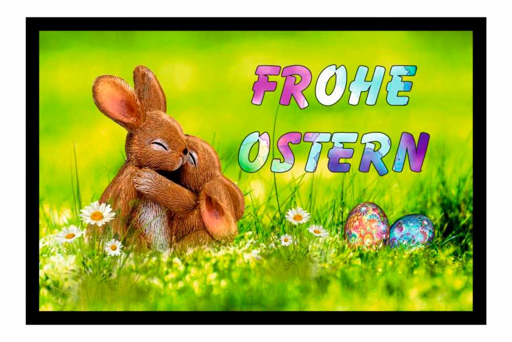 Ladreas Fußmatte Schmutzfangmatte Frohe Oster Hasen günstig online kaufen