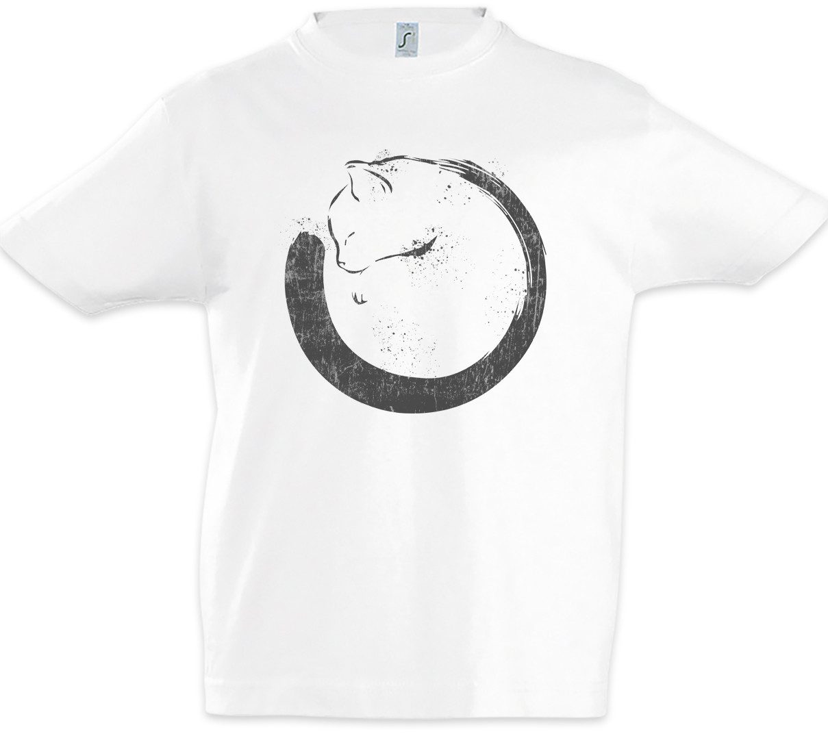 Print-Shirt Cat Circle Kinder T-Shirt Meow Kitty Kitten Cats Katze Katzen Liebe