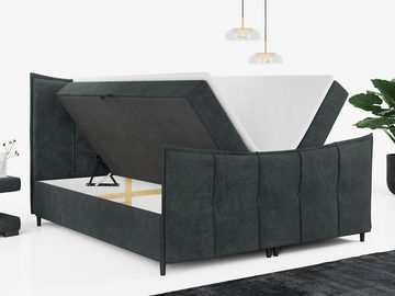 MKS MÖBEL Boxspringbett BERNATE LUX, Doppelbett mit Multipocket-Matratze - Modern Bett