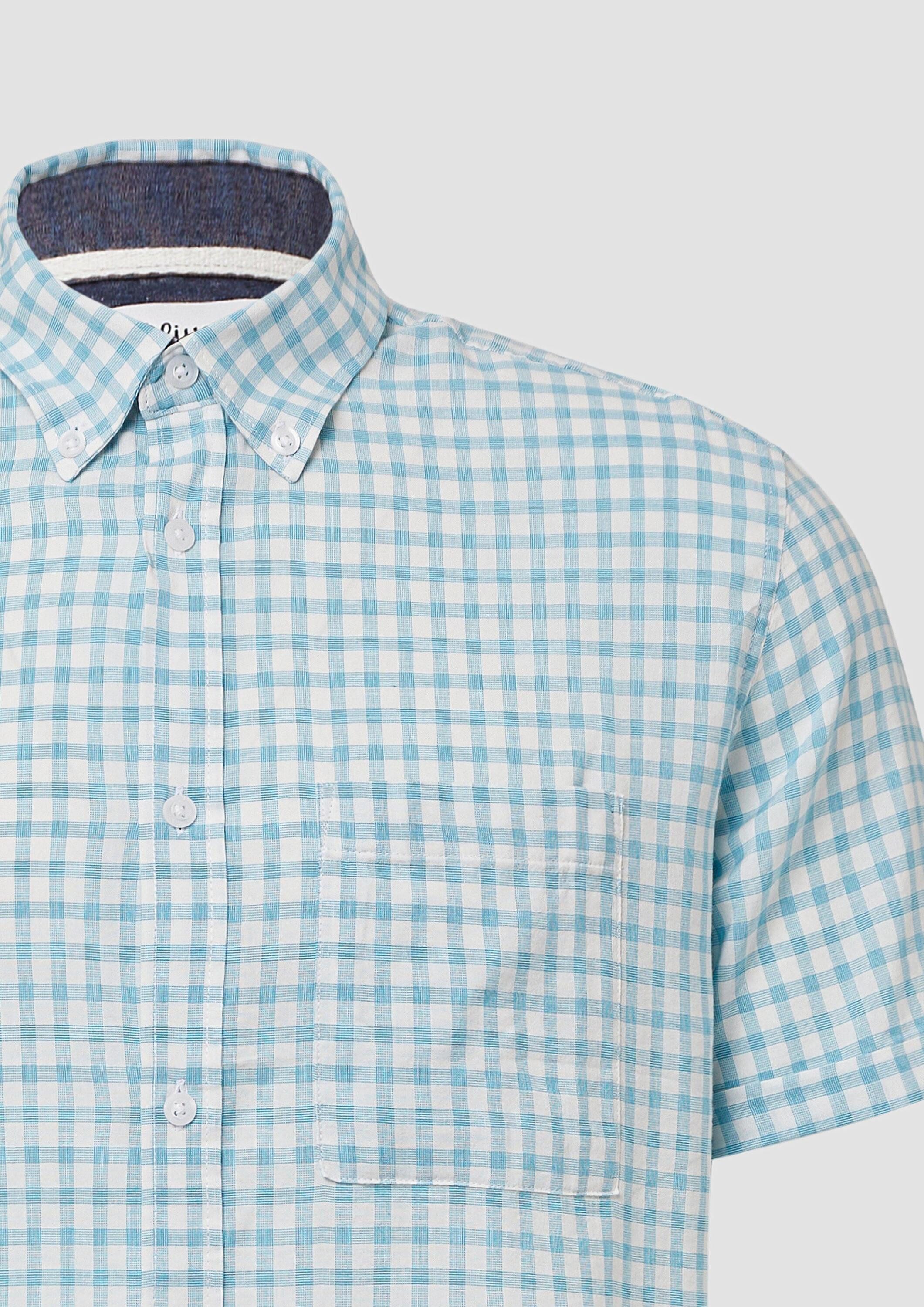 s.Oliver Kurzarmhemd Hemd Regular Fit: Kariertes Kurzarmhemds aus Viskosemix