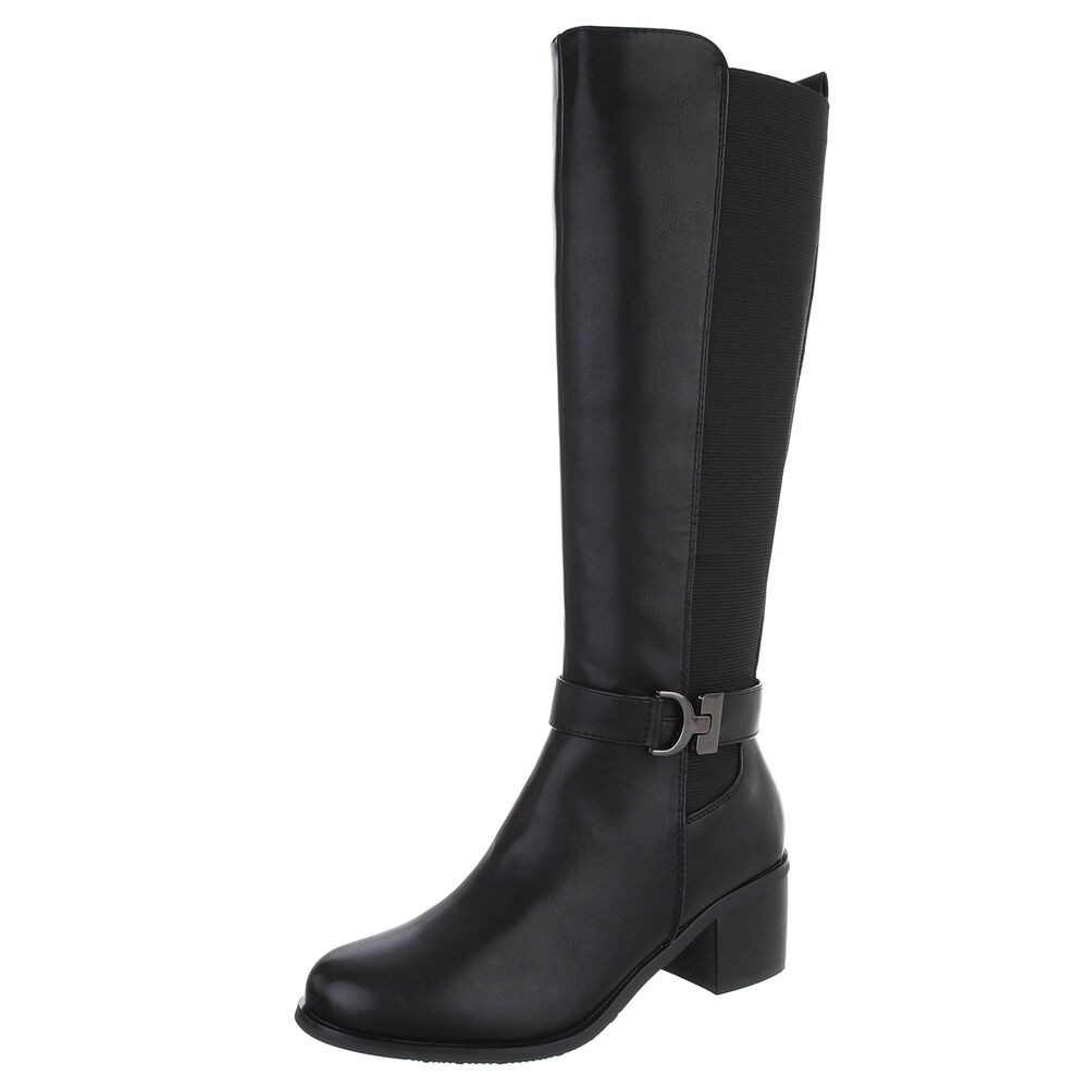 Ital-Design Elegante Damen-Stiefel mit Blockabsatz für Alltag und Freizeit günstig online kaufen